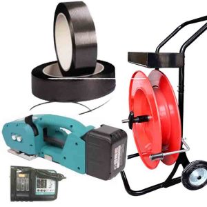 Vannesetti NEO 9–16 mm PET/PP akulla, laturilla, PET-vannenauhalla, vannenauhakärryllä